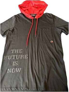 Ron Tomson Urban Streetwear T Shirt Mens Med Modern Minimalist RNT23 Red Black